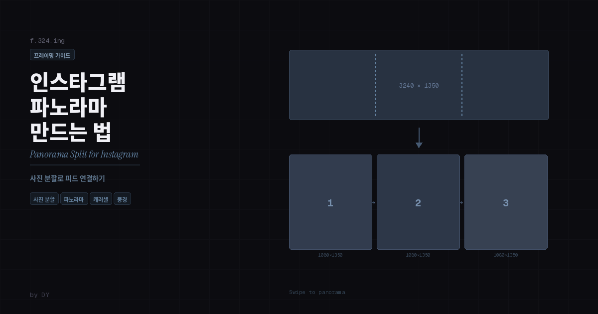 인스타그램 파노라마 만드는 법 — 사진 분할로 피드 연결하기